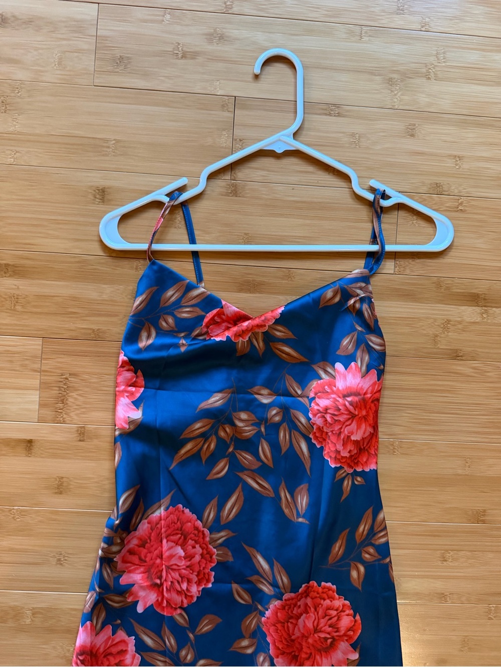 Floral Mini Dress - Blue, Red & Rust - Picture 3 of 8